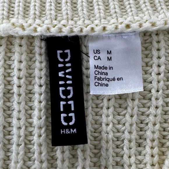 H&M Divided Butter Yellow Women's Knit Cropped Cardigan - Picture 3 of 7